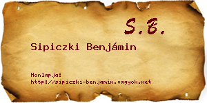 Sipiczki Benjámin névjegykártya
