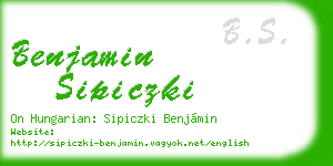 benjamin sipiczki business card